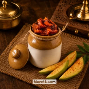 Olapetti spicy mango pickle made from fresh raw mangoes