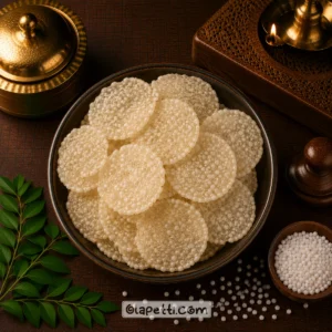 Olapetti Javvarisi (Sago) Vadam made in a traditional South Indian style