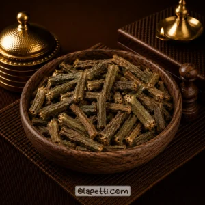 Olapetti Vendakkai Vathal made in a traditional South Indian style