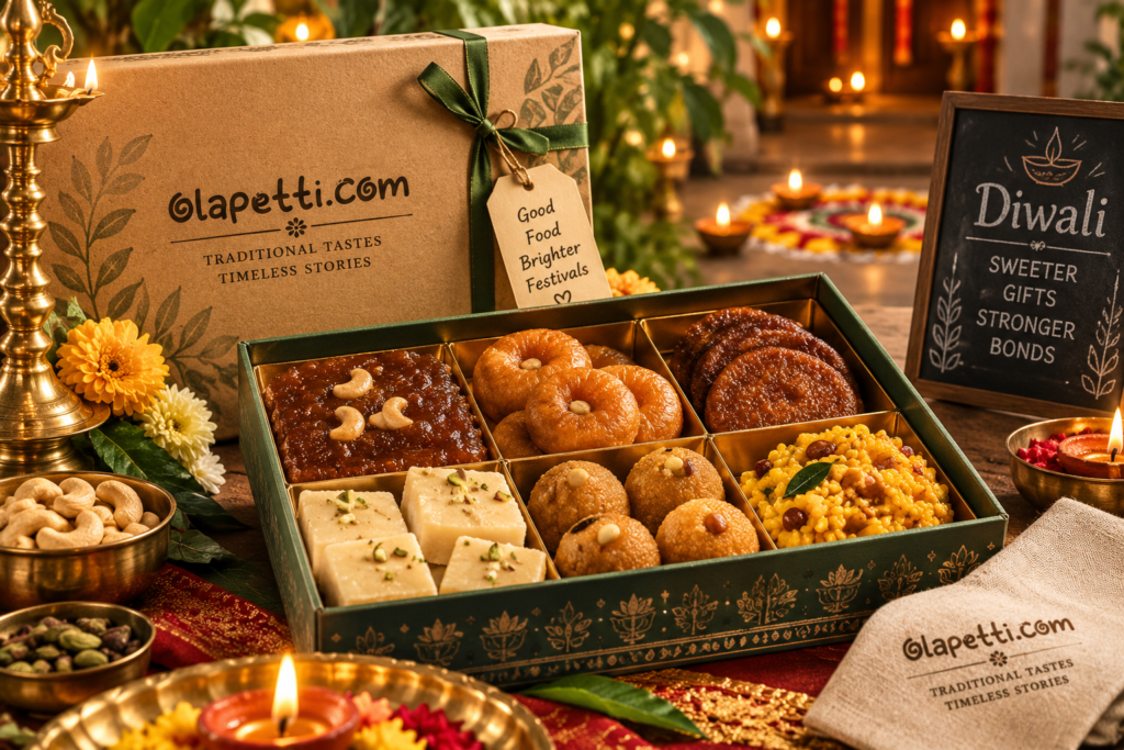 Traditional Tamil Nadu sweet gift box for Diwali