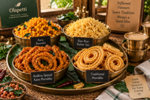 Kara boondhi sev and traditional South Indian savouries