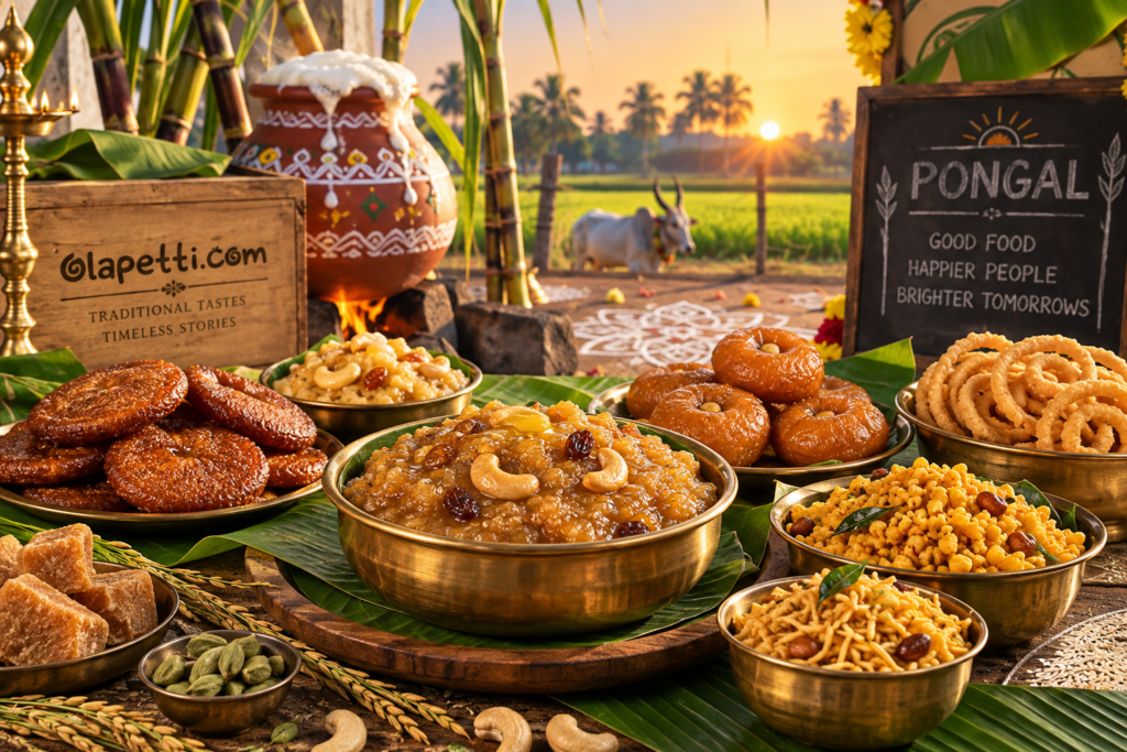 Traditional Pongal sweets and snacks from Tamil Nadu