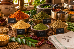 Traditional South Indian masalas and podis